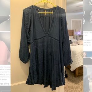 Free people navy swing dress Sz M
